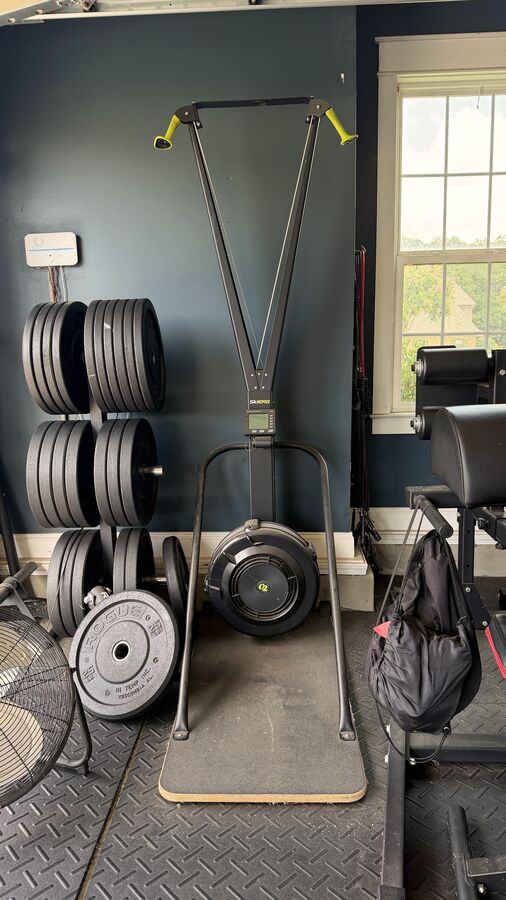 Ski erg and bumper plates